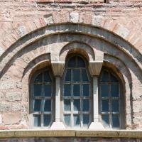 Pammakaristos Church - Exterior: Lunette, Window Detail, Cornice Detail, Spolia, Masonry Detail