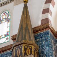 Rustem Pasha Camii - Interior: Minbar Detail; Lozenge Molding; Iznik Tilework
