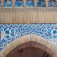 Rustem Pasha Camii - Interior: West Corner, Spandrel Detail; Pointed Arch; Iznik Tilework