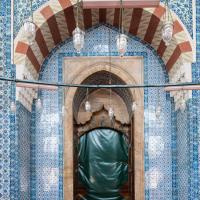 Rustem Pasha Camii - Interior: Main Entrance Portal; Iznik Tilework; Facing Southeast