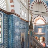 Rustem Pasha Camii - Interior: Minbar, Mihrab Niche, Qibla Wall Viewed from Gallery
