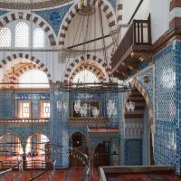 Rustem Pasha Camii - Interior: Northeast Gallery Facing Southwest, Central Prayer Hall, Muezzin's Tribune
