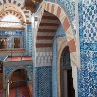 Rustem Pasha Camii - Interior: Gallery View, Main Entrance Portal, Muezzin's Tribune, Iznik Tilework, Lozenge Molding