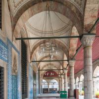 Rustem Pasha Camii - Exterior: Colonnaded Portico Facing Southwest; Domed Bays
