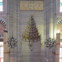 Sehzade Camii - Interior: Mihrab Niche, Qibla Wall, Muqarnas, Inscriptions