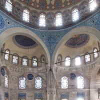 Sokullu Mehmed Pasha Camii - Interior: Southwest Gallery Elevation; Half-Dome; Inscriptions; Central Dome; Pendentives