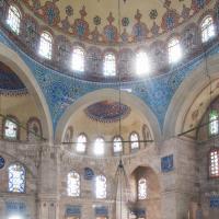 Sokullu Mehmed Pasha Camii - Interior: Gallery View of West Gallery, Muezzin's Tribune, Half-Domes, Pendentives, Central Dome