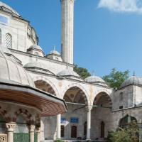 Sokullu Mehmed Pasha Camii - Exterior: Courtyard, Sadirvan, Minaret, Domed Bays