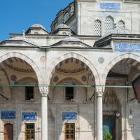 Sokullu Mehmed Pasha Camii - Exterior: Courtyard; Portico; Domed Bays; Main Entrance