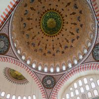 Suleymaniye Camii - Interior: Central Dome; Support Domes; Pendentives; Inscription Medallions