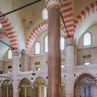 Suleymaniye Camii - Interior: Central Prayer Hall; Southwest Aisle Elevation; Column; Muqarnas Transition Zones