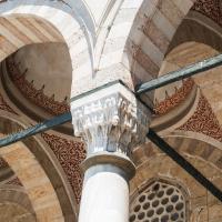 Yeni Camii - Exterior: Muqarnas Column Capital Detail; Domed Bay