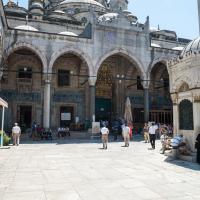 Yeni Camii - Exterior: Courtyard; Mosque Entrance; Sadirvan (Ablution Fountain)