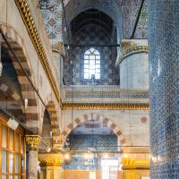 Yeni Camii - Interior: Southwest Aisle, Facing Northwest; Womens' Prayer Area