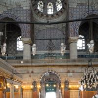 Yeni Camii - Interior: Facing Main Entrance in Northwest, Muezzin's Tribune to Left; Gallery