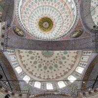 Yeni Camii - Interior: Northwestern End, Arch and Domical Structure; Dome Details; Arabesques; Calligraphic Medallions