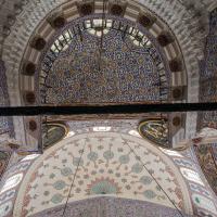 Yeni Camii - Interior: View of Support Domes, Muqarnas Molding, from Northwest Gallery