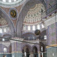 Yeni Camii - Interior: View of Support Domes, Muezzin's Tribune from Northeast Gallery