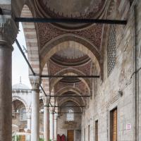 Yeni Camii - Exterior: Courtyard, View Along Northeastern Portico; Domed Bays