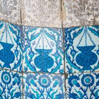 Yeni Camii - Exterior: Eastern Facade Detail, Iznik Tile Revetment; Blind Niche Detail
