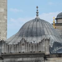 Yeni Camii - Exterior: Northweset Courtyard Roof Detail; Entrance Gate Ornamentation
