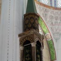 Cerrah Mehmed Pasha Camii - Interior: Facing South Corner, Minbar Tower, Muqarnas
