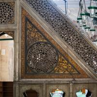 Cerrah Mehmed Pasha Camii - Interior: Facing Southwest Wall, Minbar, Ornamental Grill