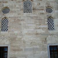 Cerrah Mehmed Pasha Camii - Exterior: Southeast Mosque Elevation, Masonry Detail, Windows with Ornamental Grill