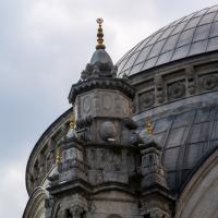 Dolmabahce Camii - Exterior: Central Dome Detail, Northern Flanking Tower, Ornamentation