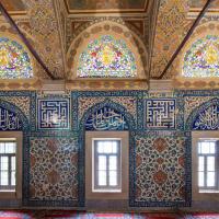 Selimiye Camii - Interior: Gallery Level, Eastern Corner Facing Northeast Royal Loge, Door Detail, Tilework