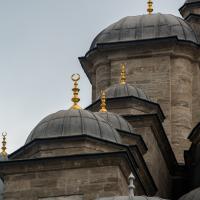 Fatih Camii - Exterior: Northwestern Facade Detail, Domes
