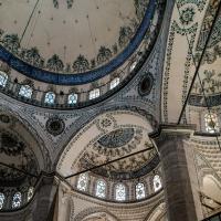 Hekimoglu Ali Pasha Camii - Interior: Central Prayer Area Facing South, Gallery Level, Central Dome