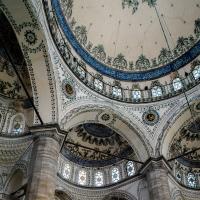 Hekimoglu Ali Pasha Camii - Interior: Central Prayer Area Facing East, Gallery Level, Central Dome