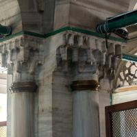 Hekimoglu Ali Pasha Camii - Interior: Southwest Arcade, Side Aisle, Pillar Detail, Muqarnas