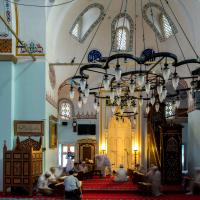 Koca Mustafa Pasha Camii - Interior: Nave Facing Southeast, Minbar, Mihrab