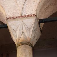 Mesih Mehmed Pasha Camii - Interior: Northwest Elevation Detail, Gallery Level Arcade, Lozenge Column Capital Detail