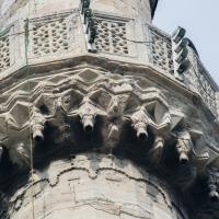 Mesih Mehmed Pasha Camii - Exterior: Minaret Detail, Muqarnas, Decorative Grills