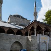 Mihrimah Sultan Camii - Exterior: Northwestern Elevation, Porch, From Lower Plaza