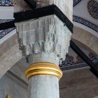 Mihrimah Sultan Camii - Exterior: Inner Porch, Muqarnas Column Capital Detail