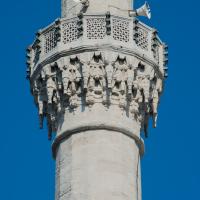 Nisanci Mehmet Pasha Camii - Exterior: Minaret Detail, Muqarnas, Decorative Grills
