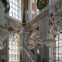 Ortakoy Camii - Interior: Central Prayer Area Facing South, Minbar