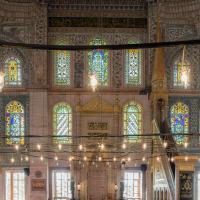 Sultan Ahmed Camii - Interior: Central Prayer Area; Qibla Wall; Mihrab; Minbar