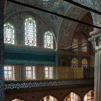 Sultan Ahmed Camii - Interior: Northeast Gallery Facing South, Sultan's Loge