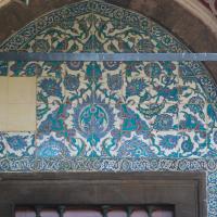 Sultan Ahmed Camii - Exterior: Northeast Facade, Eastern End, Gallery Level, Entrance to Sultan's Loge, Iznik Tiles
