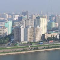 Pyongyang - West View of City from Yanggakdo Hotel
