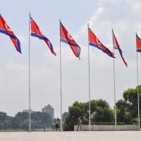 Kim Il-Sung Square - DPRK Flags