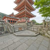 Kiyomizu-dera - Exterior: Between Three-Storey Pagoda and Jishin-in