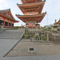 Kiyomizu-dera - Exterior: Between Three-Storey Pagoda and Jishin-in