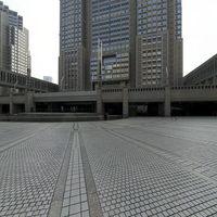 Tokyo Metropolitan Government Building Complex - Exterior: View of Tokyo Metropolitan Government Building No. 1 and Tokyo Metropolitan Assembly Building from Tomin Horiba (Citizen's Plaza)