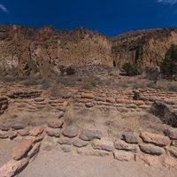 Bandelier National Monument - View of Tyuonyi Pueblo (Marker 8)